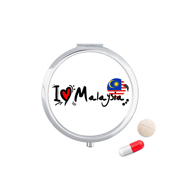 I Love Malaysia Word Flag Love Heart Illustration Travel - Pocket Pill Case Clipart (600x600), Png Download