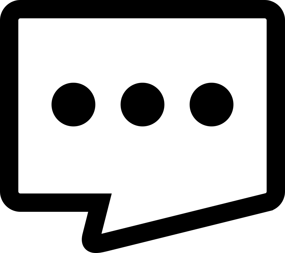 Squared Speech Balloon With Three Dots Comments Clipart (980x872), Png Download