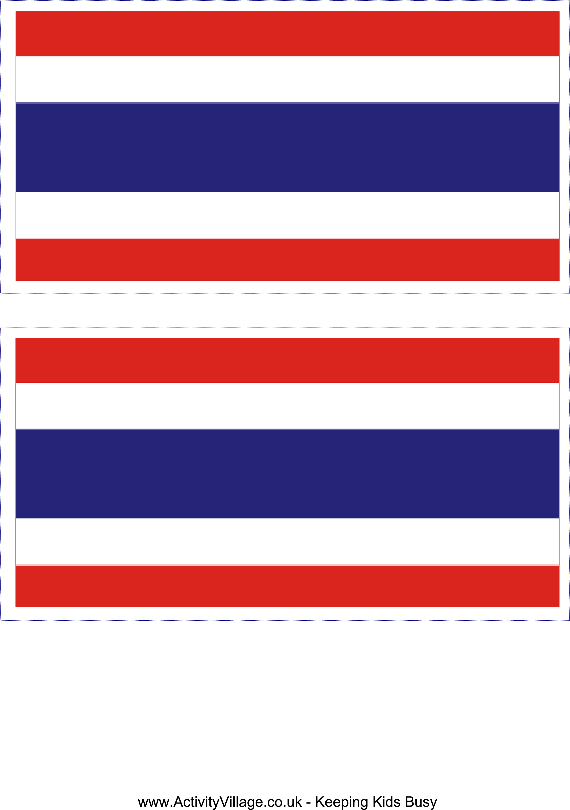Thailand Flag Download This Free Printable Template - Make A Thailand Flag Clipart (2480x3508), Png Download