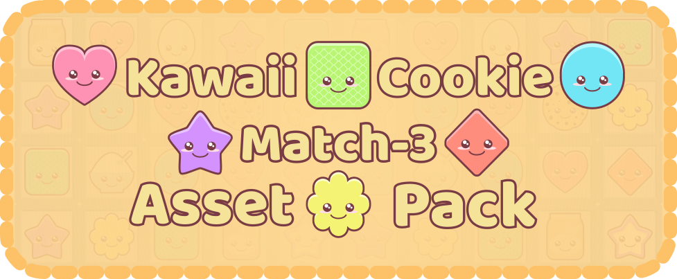 Kawaii Cookie Match-3 Asset Pack - Watermelon Clipart (977x403), Png Download