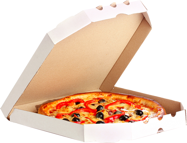 Caja Pizza T - Pizza En Caja Png Clipart (766x587), Png Download