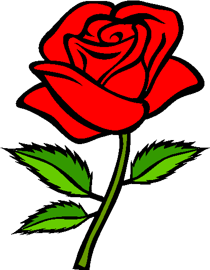 Red Rose Drawing Simple Clipart (554x565), Png Download