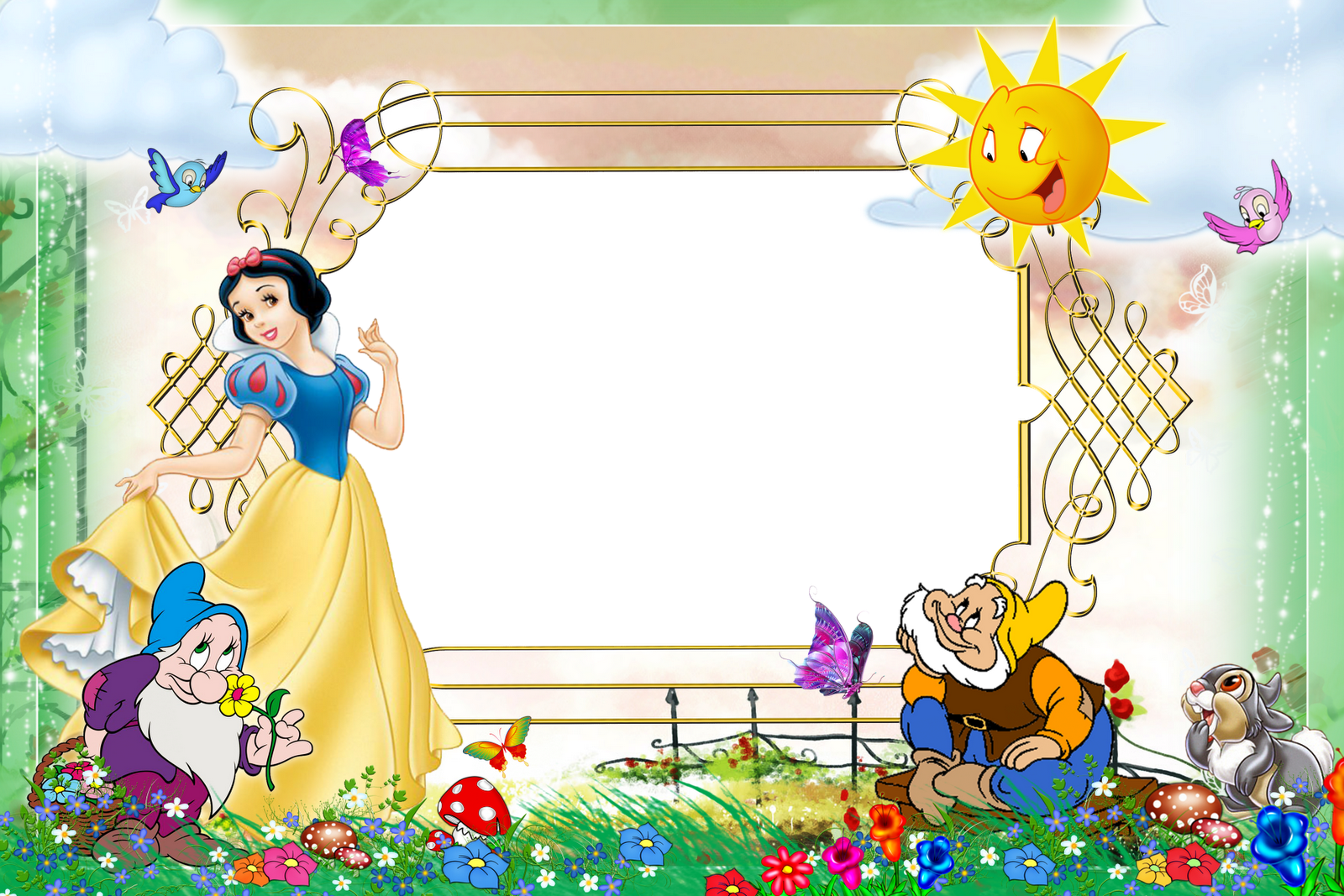 Pin Moldura Digital Princesas Genuardis Portal Picture - Border Design Cartoon Character Clipart (1600x1067), Png Download