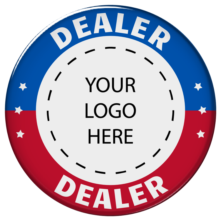 Red White And Blue Crystal Dealer Buttons - Circle Clipart (840x840), Png Download
