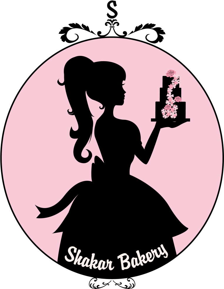 Silhouette - Girl With Cake Logo Clipart (760x1024), Png Download