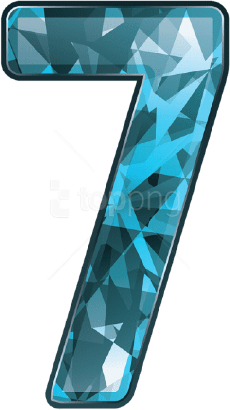 Free Png Download Blue Crystal Number Seven Clipart - Number Seven Clipart Transparent Png (480x860), Png Download