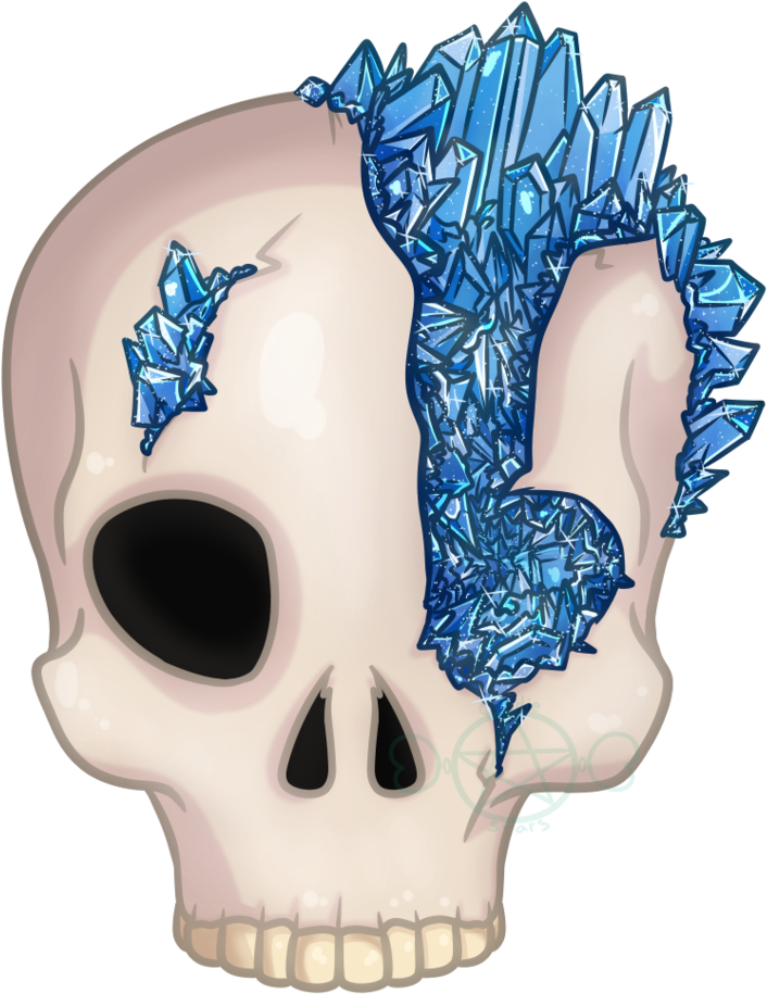 Blue Crystal Skull - Skull Clipart (706x915), Png Download