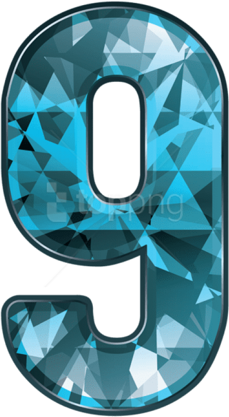 Free Png Download Blue Crystal Number Nine Clipart - Number Nine In Blue Transparent Png (480x833), Png Download