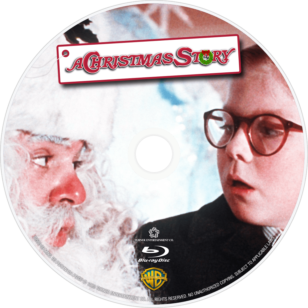 A Christmas Story Bluray Disc Image - Christmas Story Dvd Label Clipart (1000x1000), Png Download