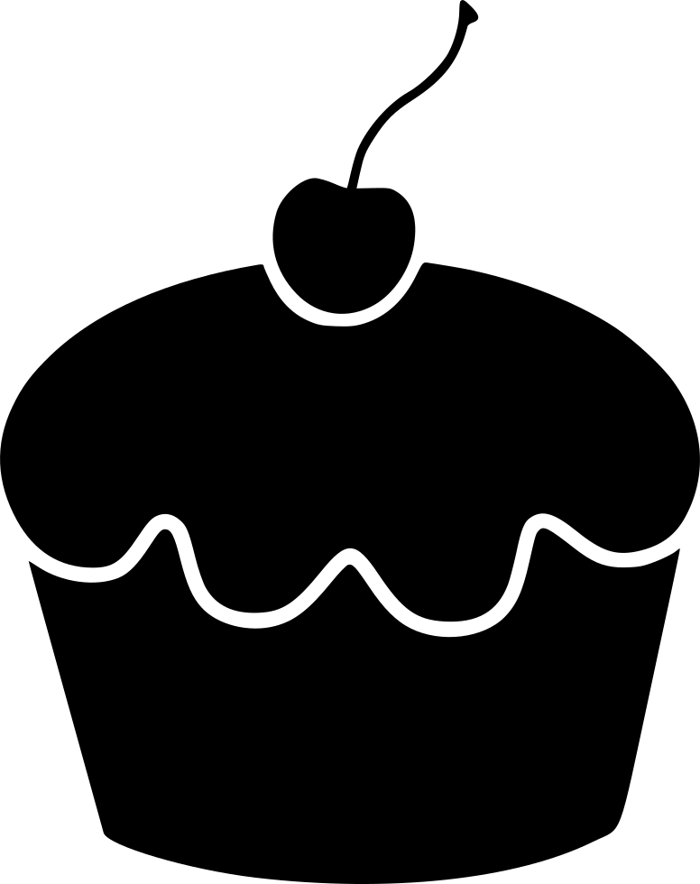 Cake Silhouette Png - Svg Cupcake With Candle Clipart (776x980), Png Download