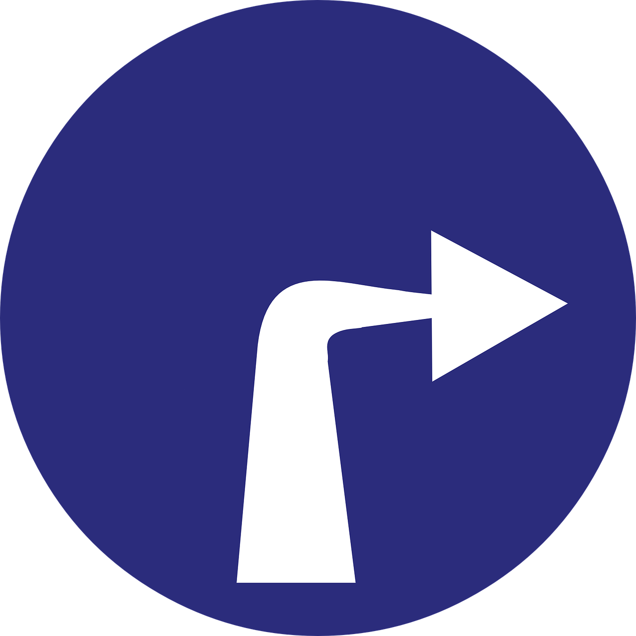 Turn Right Arrow Direction Png Image - Circle Clipart (1280x1280), Png Download