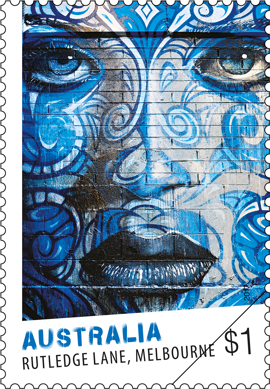 Street Art, Rutledge Lane, Melbourne - Postage Stamp Clipart (2400x1350), Png Download