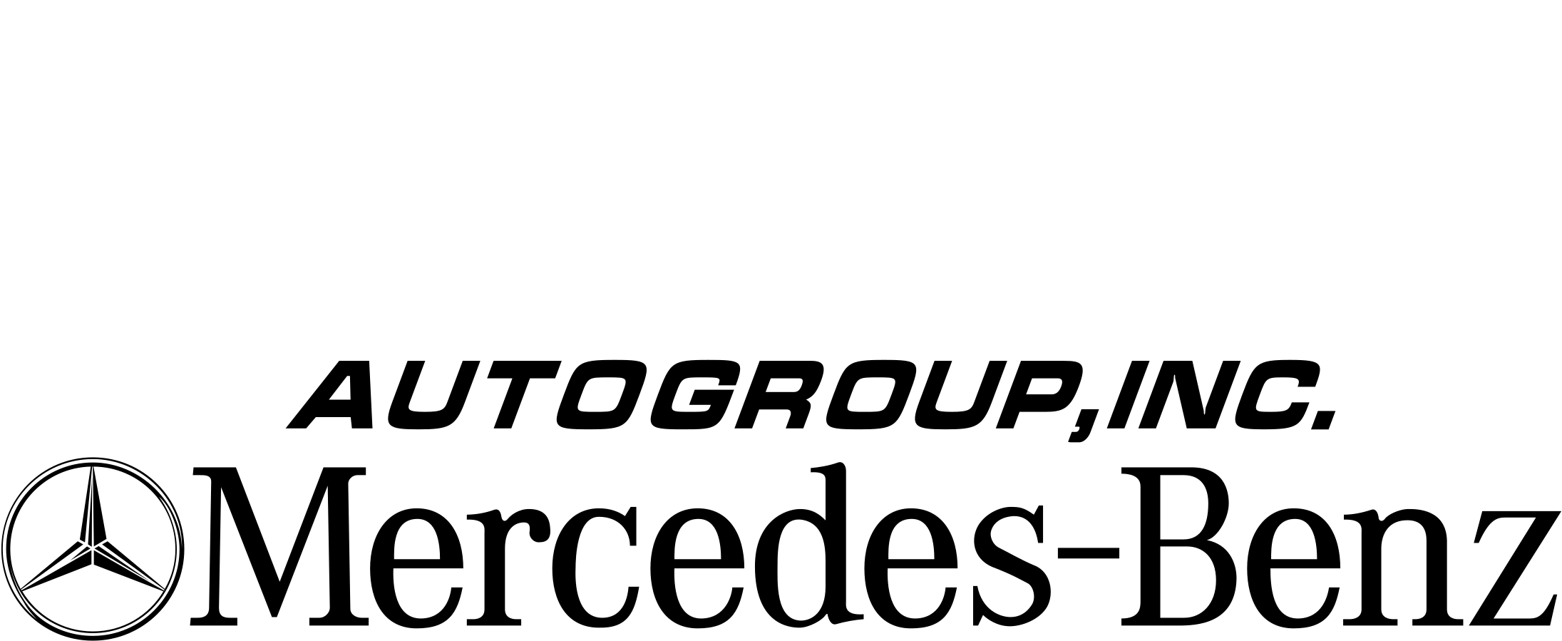Hendrick Mercedes Benz Logo Black And White - Mercedes Benz Clipart (2191x899), Png Download