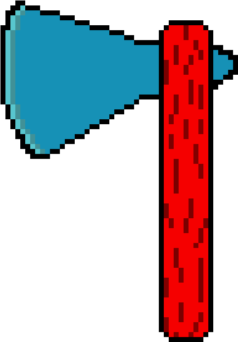 Blue Crystal Axe - 8 Bit Watermelon Clipart (610x710), Png Download
