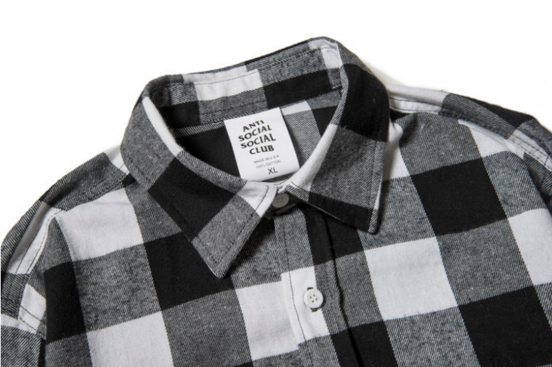 Anti Social Social Club Assc Flannel Checkered Button - Anti Social Social Club 2017 Flannel Clipart (800x800), Png Download