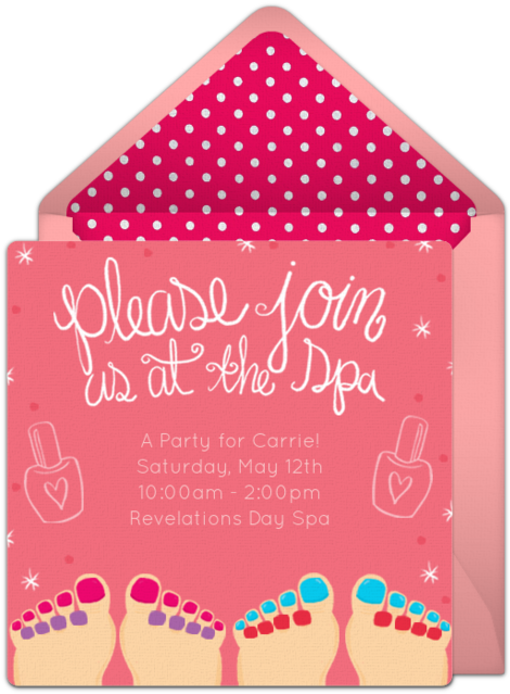 Spa Day Online Invitation - Spa Day With Friends Invitation Clipart (650x650), Png Download