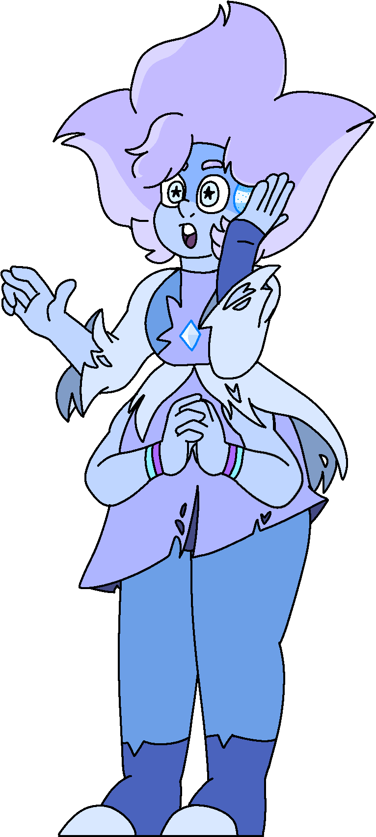 Iolite Ice = Light Blue Crystal - Cartoon Clipart (1240x1754), Png Download