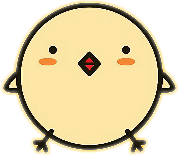 #chick #chicken #cute #icon #yellow #freetoedit - Cartoon Clipart (614x534), Png Download