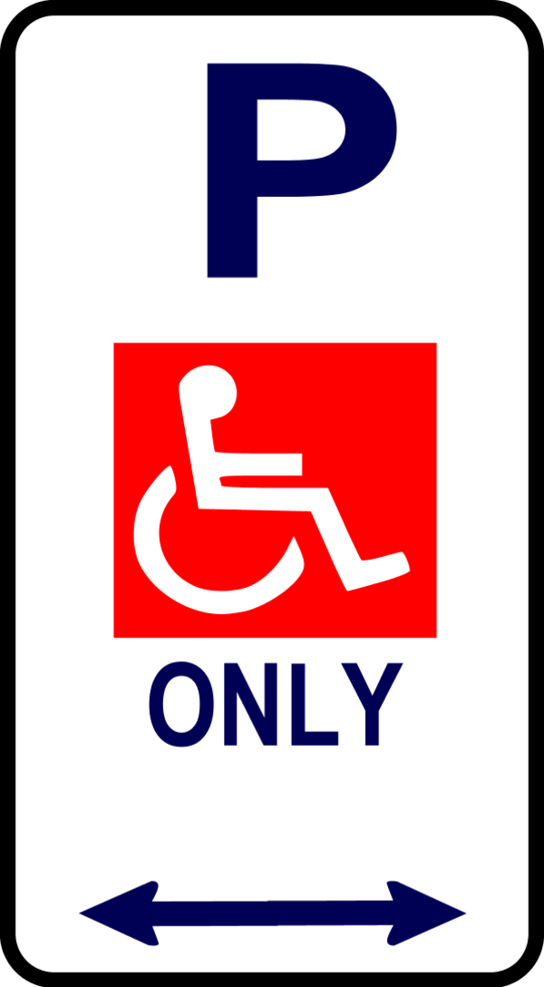Sign Disabled Parking - Disabled Parking Sign Au Clipart (600x1088), Png Download