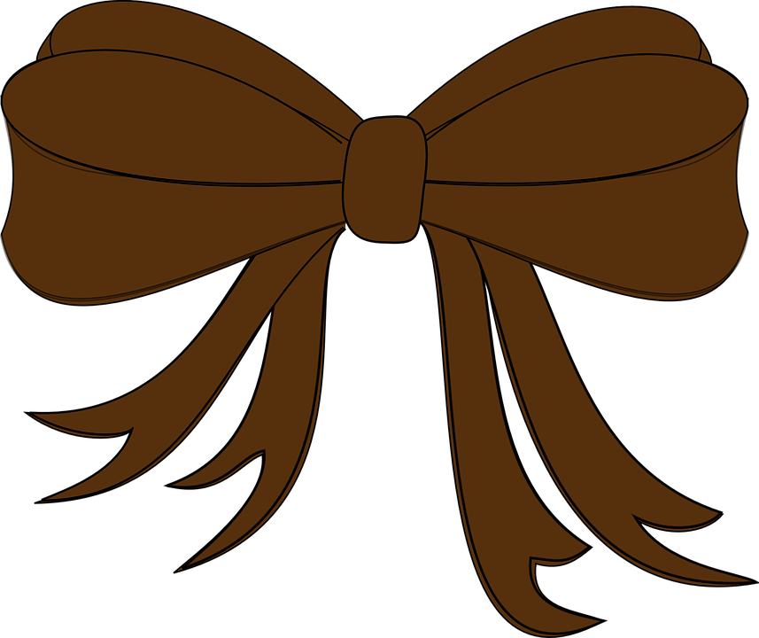 Ribbon Brown Bow - Girls Bow Clip Art - Png Download (857x720), Png Download