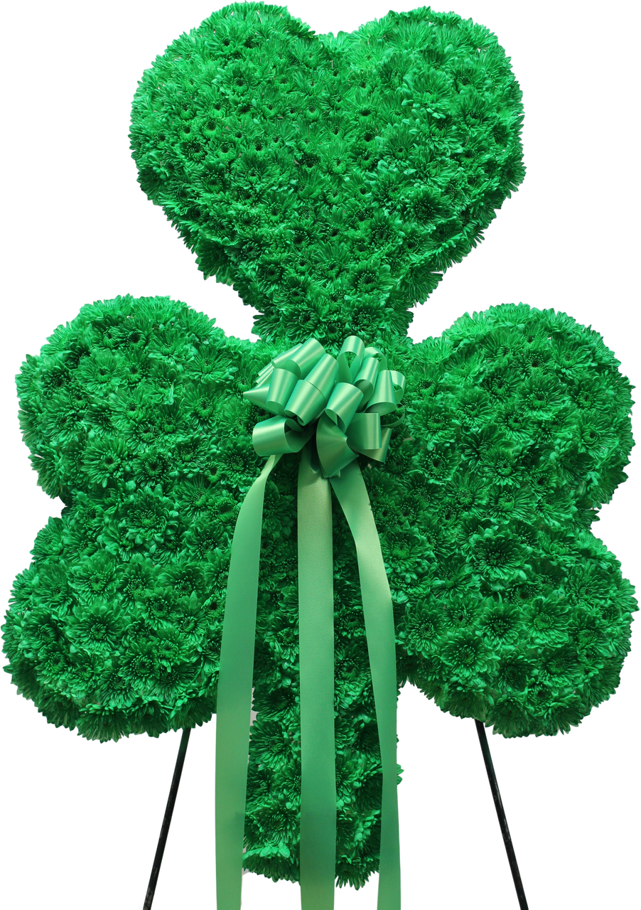 Shamrock - Shamrock Funeral Flowers Clipart (902x1280), Png Download