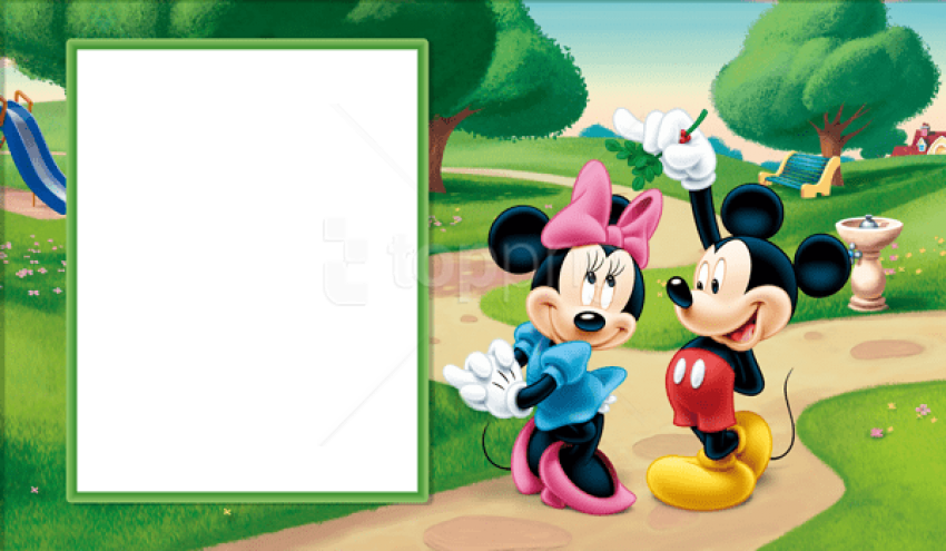 Free Png Minnie And Mickey Mouse Transparent Kids Frame - Cartoon Images Of Love Hd Clipart (850x495), Png Download
