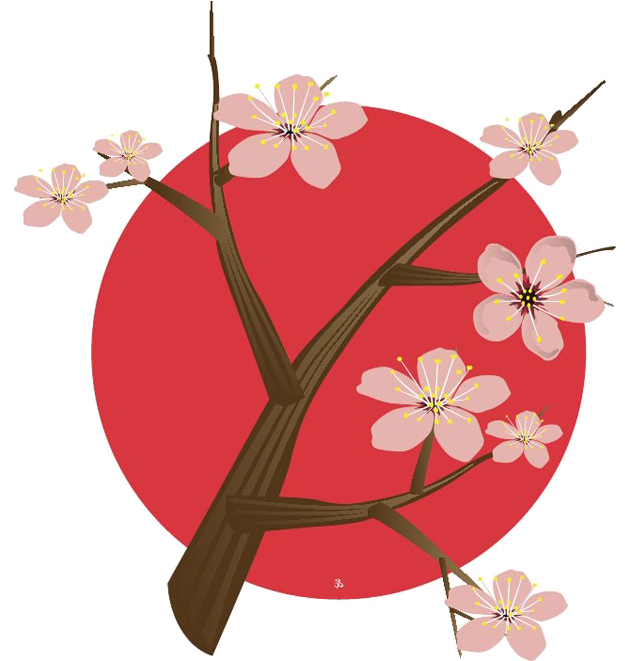 Japanese Flowering Cherry Png Free Download - Japan Cherry Blossom Logo Clipart (660x660), Png Download