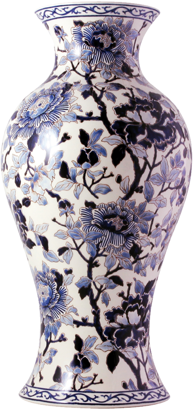 Blue And White Porcelain Clipart (459x869), Png Download