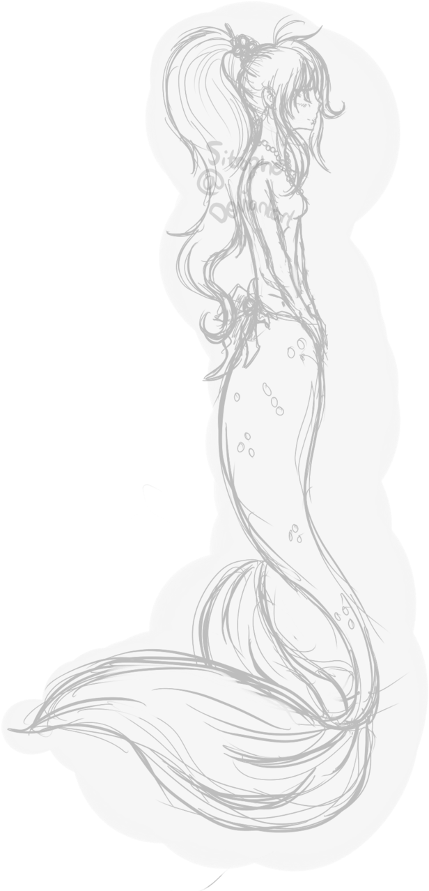 Left Me Sketch Practice By Sitrophe On - Anime Mermaid Girl Drawing Clipart (623x1281), Png Download