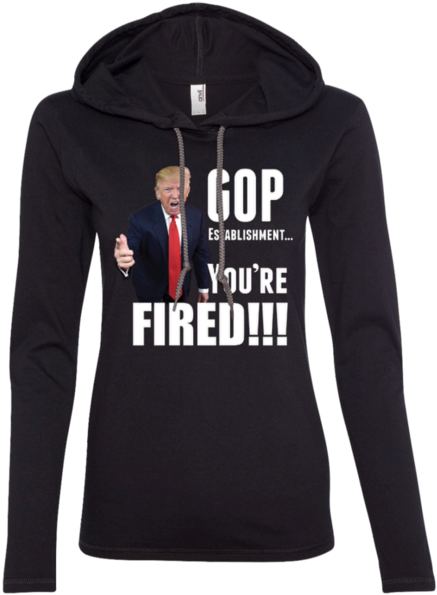 Donald Trump Fires Gop Ladies Ls T-shirt Hoodie Tiberius - Birthday On 7 February Clipart (600x600), Png Download