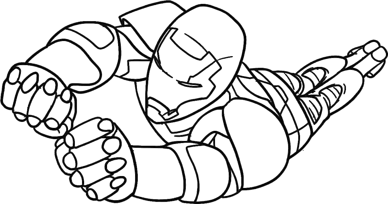 Homem De Ferro Para Colorir E Imprimir - Iron Man Flying Coloring Pages Clipart (1333x714), Png Download