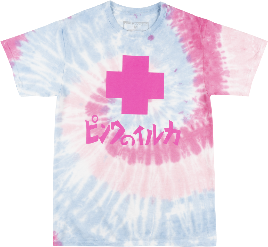 Pink Dolphin Promo Tie Dye T Shirt Mens Fall 2018 Tee - Pink Dolphin Plus Logo Clipart (1039x960), Png Download