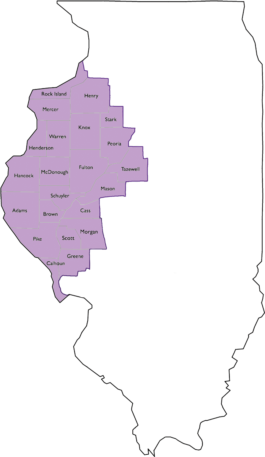 22 Counties Included In The Great River Teacher Corps - Gun Sanctuary Counties In Illinois Clipart (897x1546), Png Download