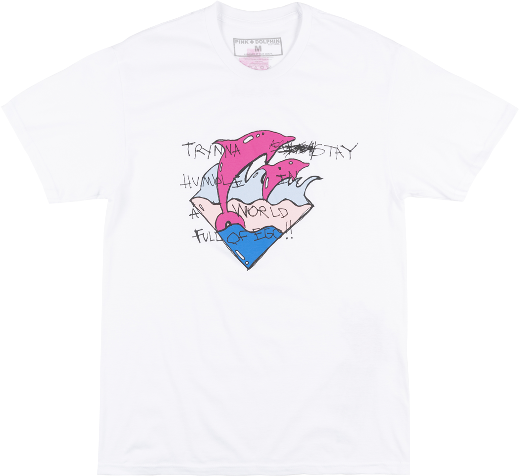Pink Dolphin Humble Waves T-shirt Mens Fall 2018 Tee - Active Shirt Clipart (1108x1000), Png Download