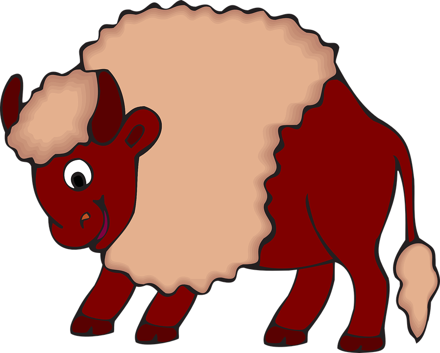 Bison Buffalo Bull Cow Ungulate Wild Animal - Zubr Cartoon Clipart (898x720), Png Download