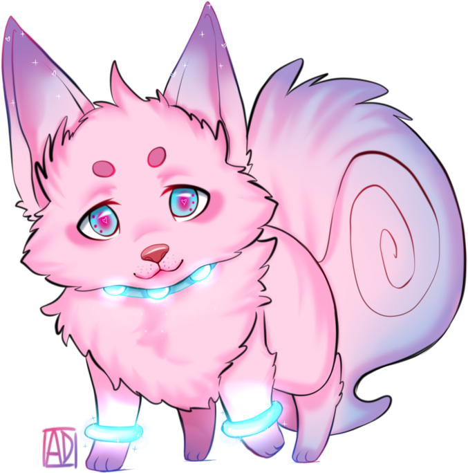 I Wanted To Make A New Poster Template Remember, I - Chibi Pink Wolf Clipart (894x894), Png Download