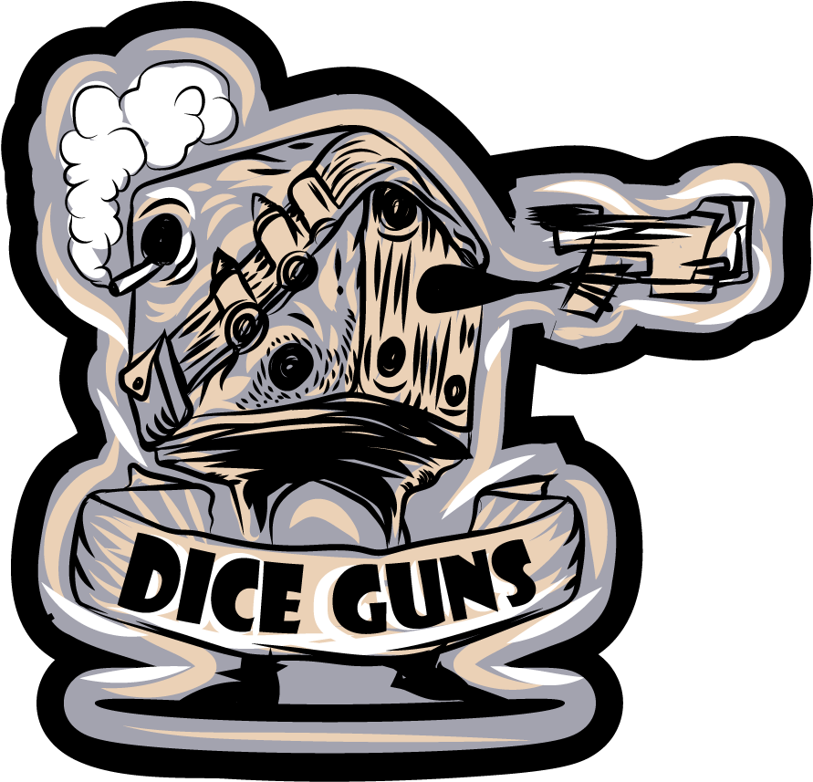 Dice Guns Logo Process Clipart (1000x1000), Png Download