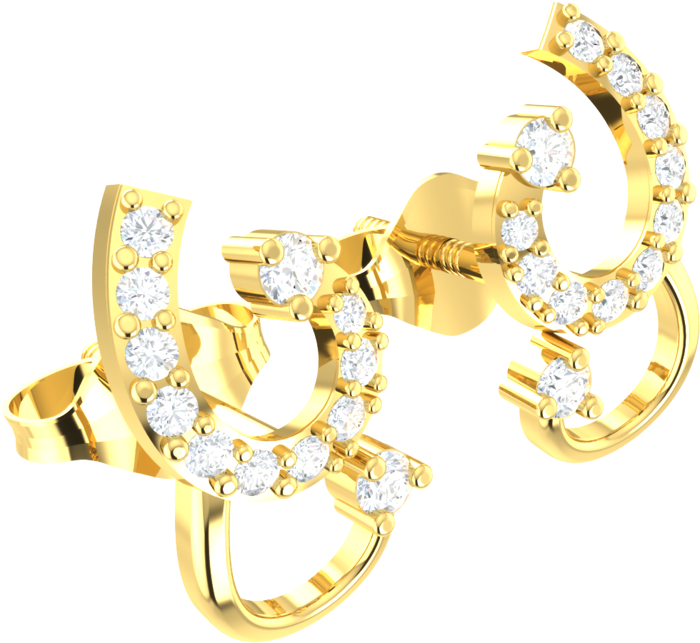 0 25ctw Round Cut Genuine Diamond 18k Gold - Earrings Clipart (1200x1200), Png Download
