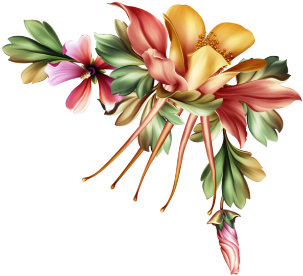 Fleurs Flores Flowers - Lily Clipart (600x546), Png Download