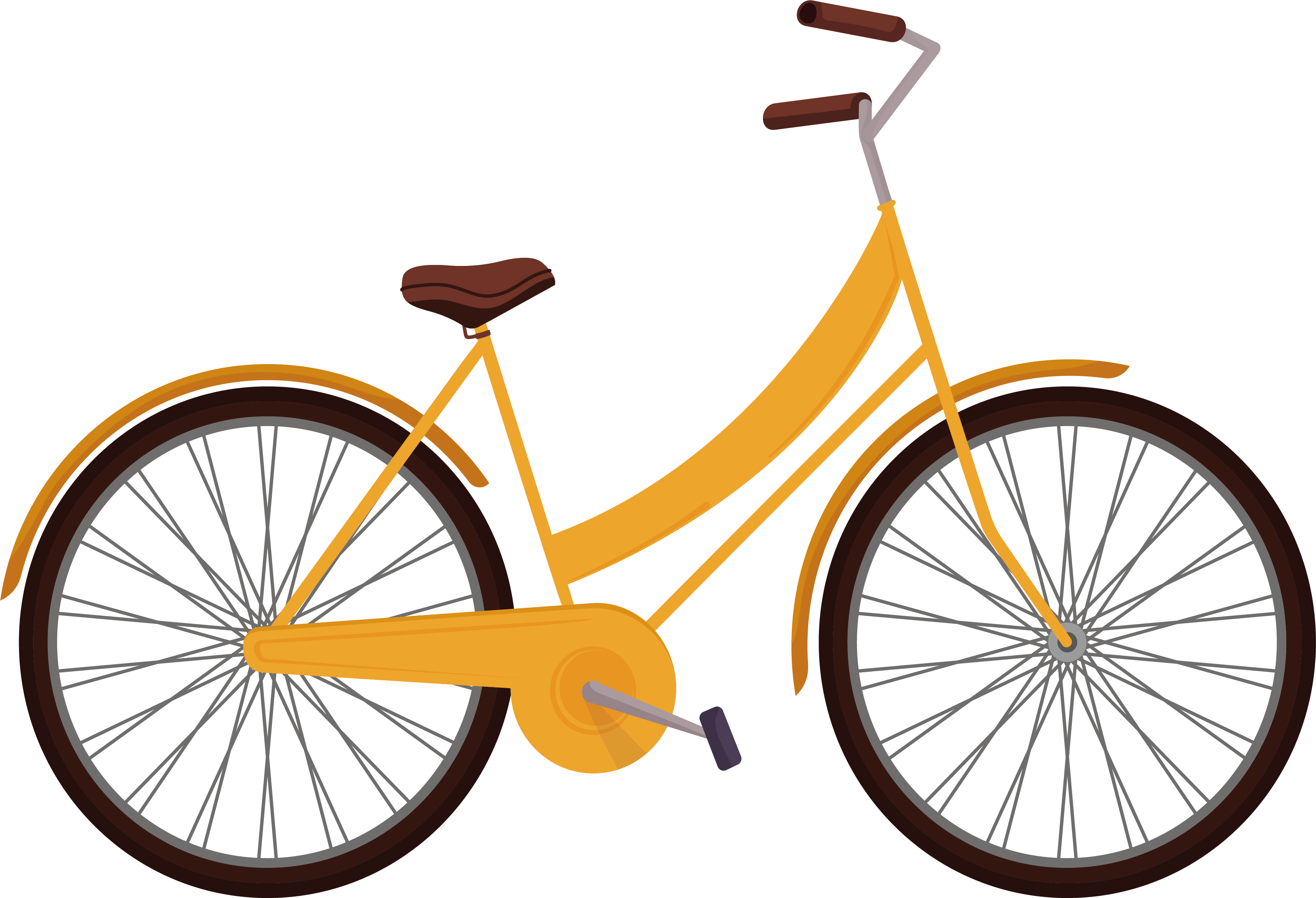Bicycle Clipart Yellow Bike - Silver And Black Mtb - Png Download (4019x2742), Png Download