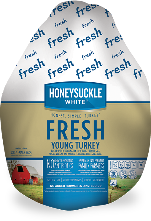 Fresh Whole Turkey - Honeysuckle White Fresh Turkeys Clipart (1024x1024), Png Download