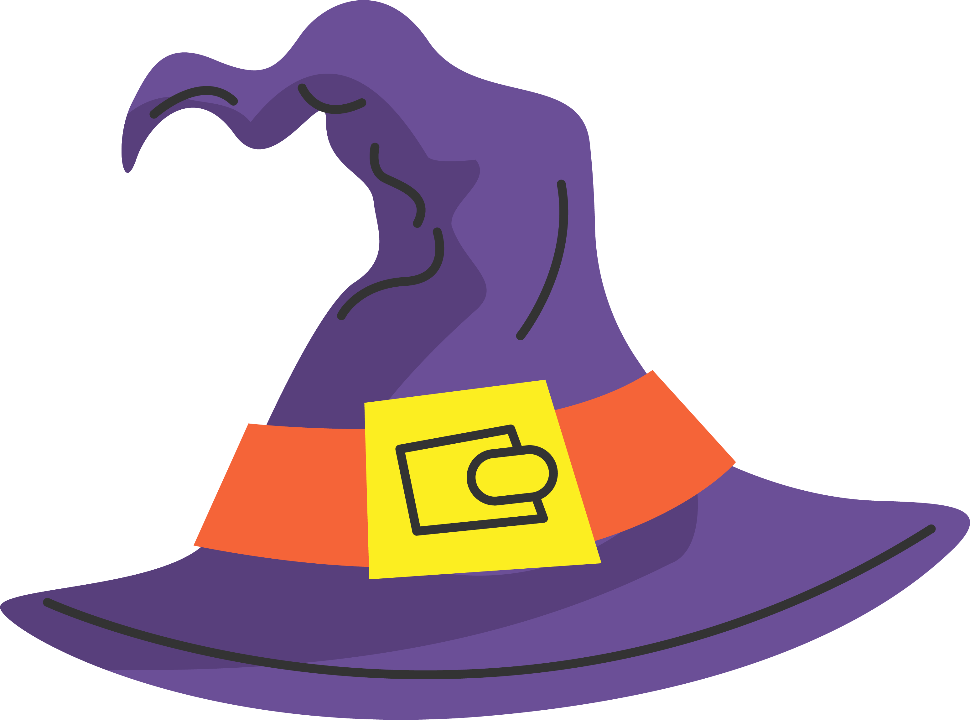 Cartoon Witch Hat - Witch Hat Cartoon Png Clipart (3097x2298), Png Download
