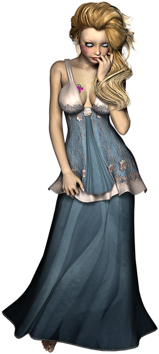 Doll, Gown, Fantasy, Elegance, Clothing, Princess - Muñeca Elegante Clipart (556x720), Png Download