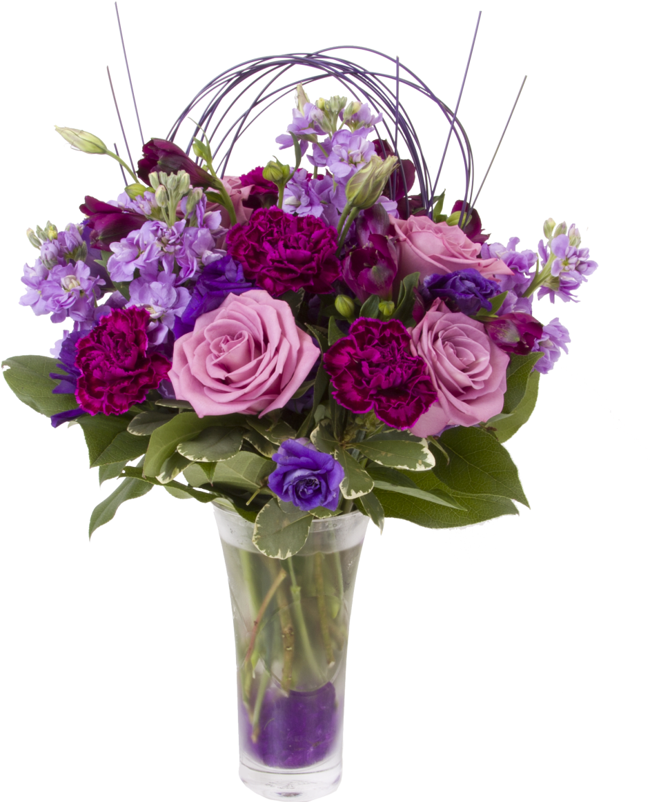 Purple Rain - Soderberg& - Fuchsia Flower Arrangements Clipart (1005x1236), Png Download