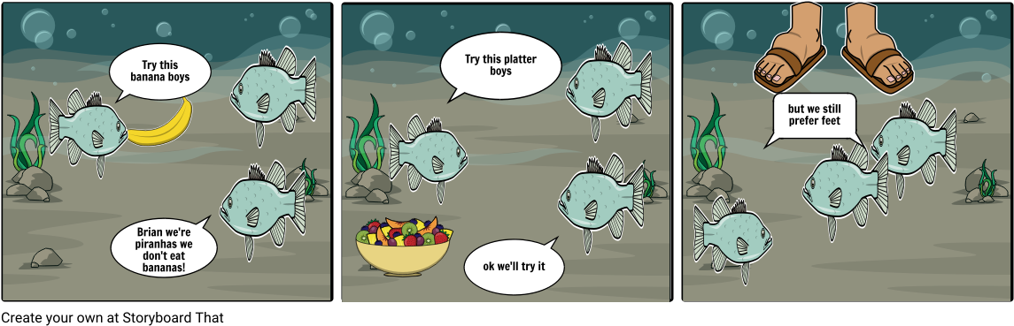 Piranha Nipun And Josh - Cartoon Clipart (1164x385), Png Download