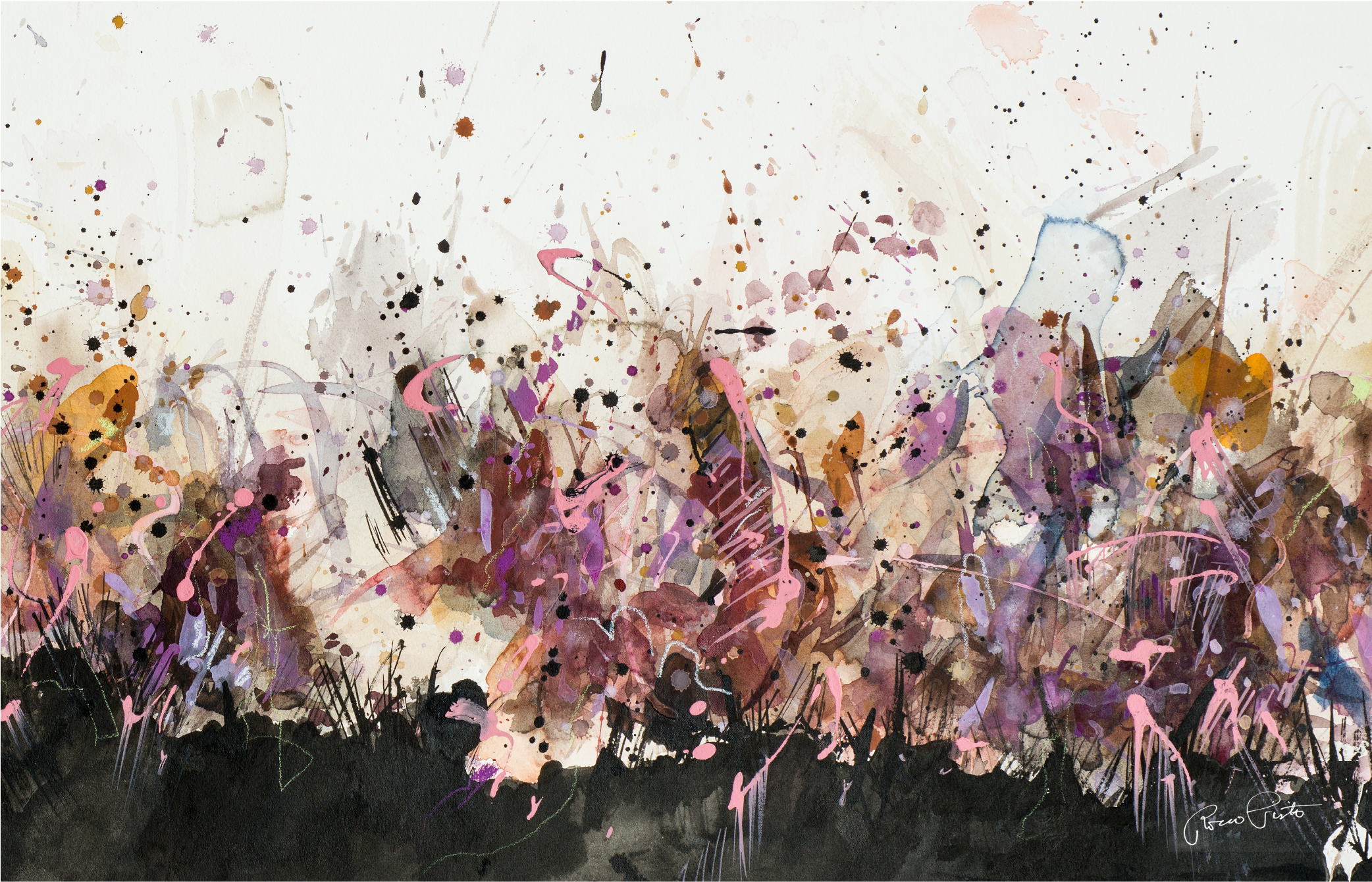 203728738 Purple Rain Dance - Floral Design Clipart (2083x2179), Png Download