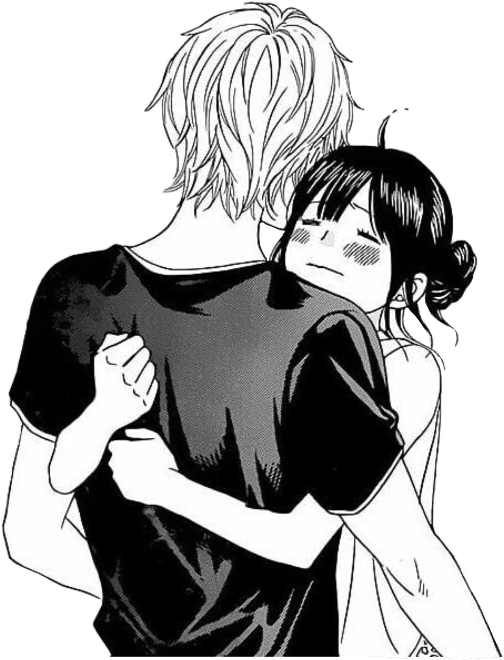 #shojo #japan #anime #love #kawaii #freetoedit - Girl Hugging Boy Anime Clipart (1024x1341), Png Download