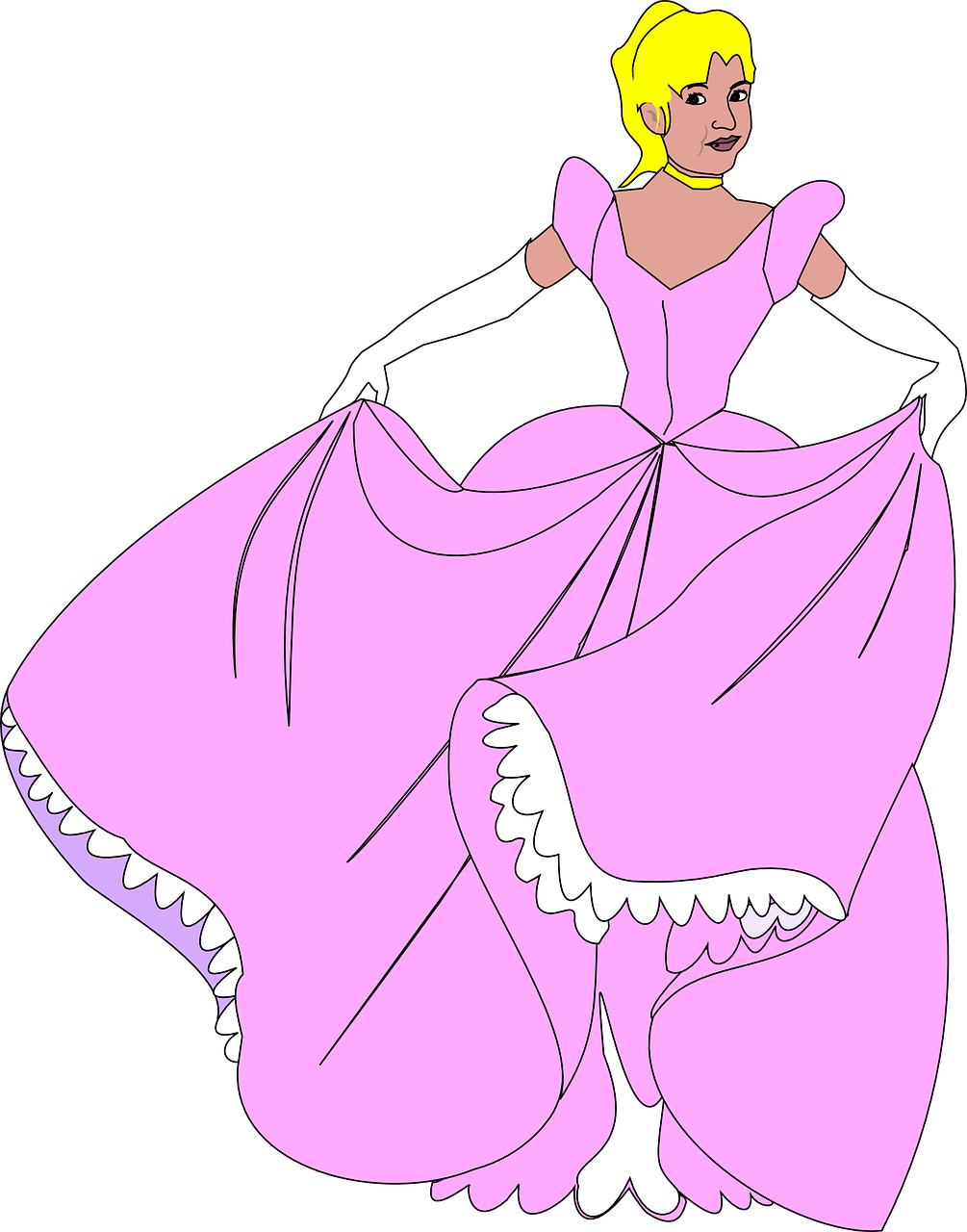 Princess Lady Blonde Dress Gown Png Image - Essay On If I Were A Princess Clipart (1005x1280), Png Download