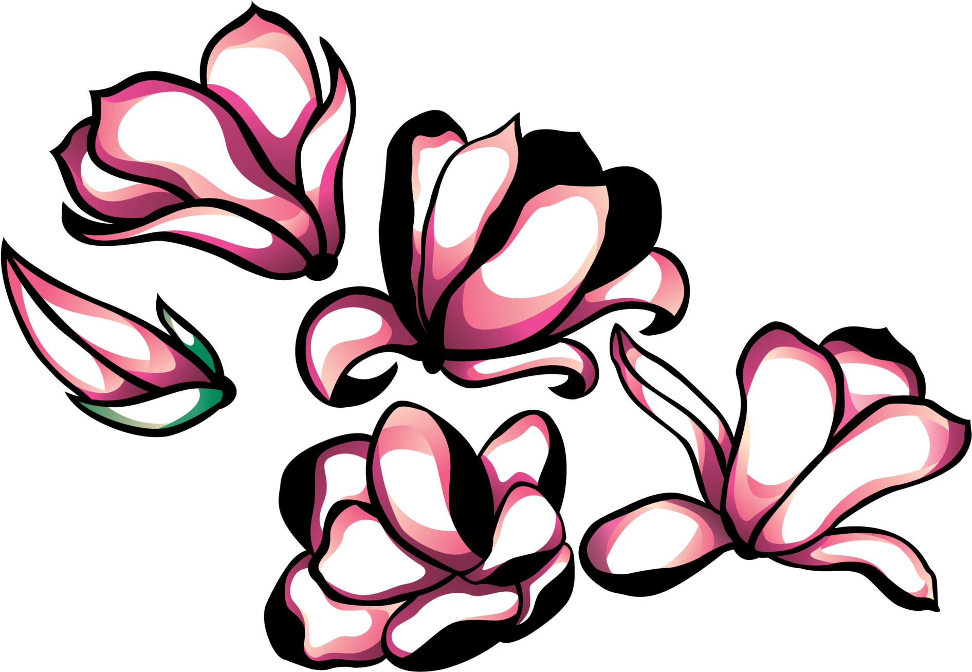 Rose Pedals Tattoos - Tattoo Clipart (2048x1450), Png Download