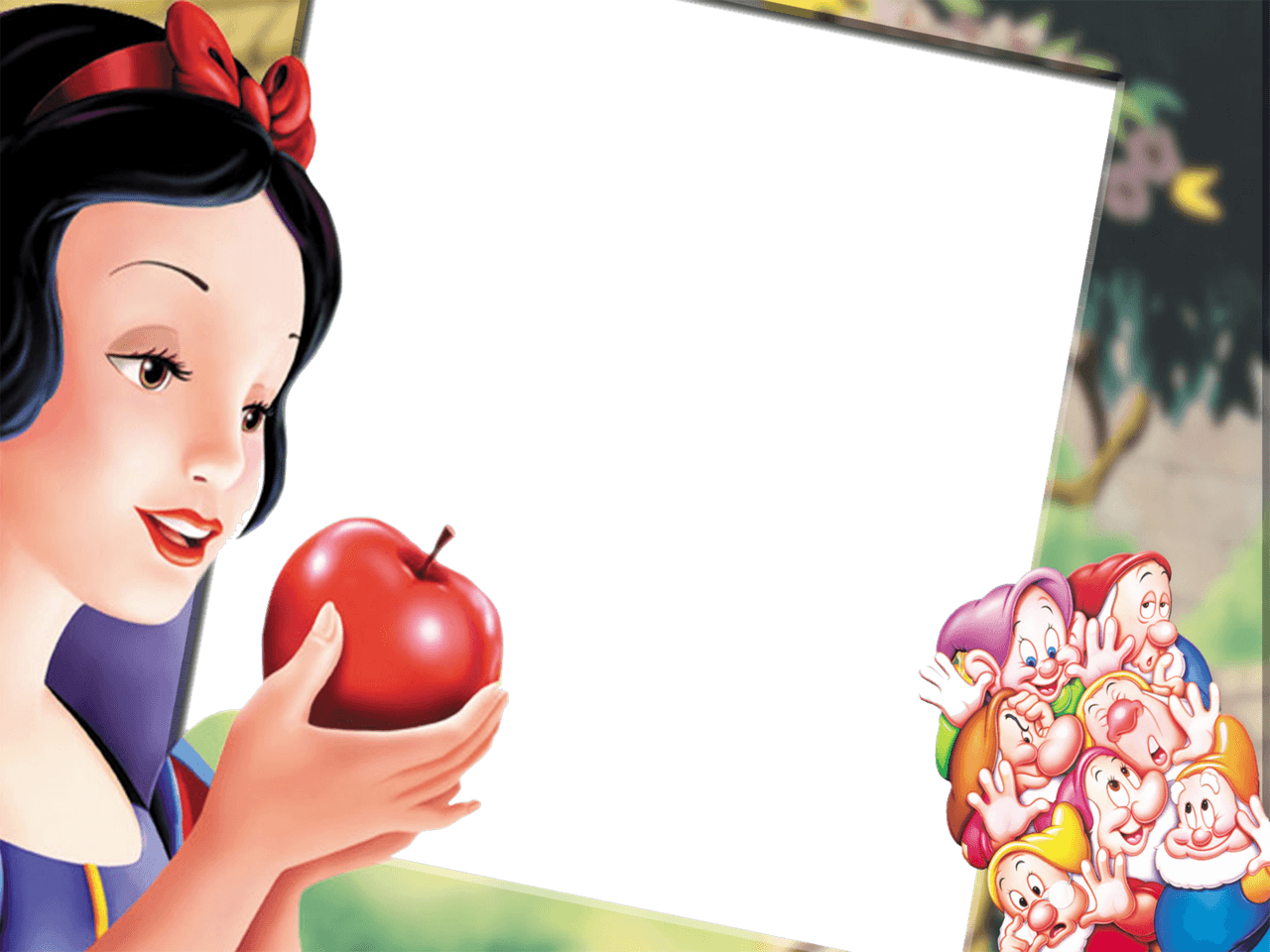 Marco De Foto Blancanieves - Convite Branca De Neve Com Maça Clipart (1280x960), Png Download